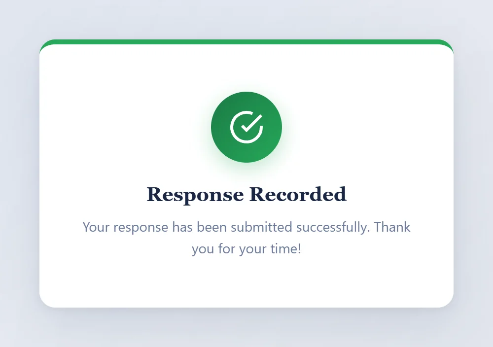 Response recorded after the client approves