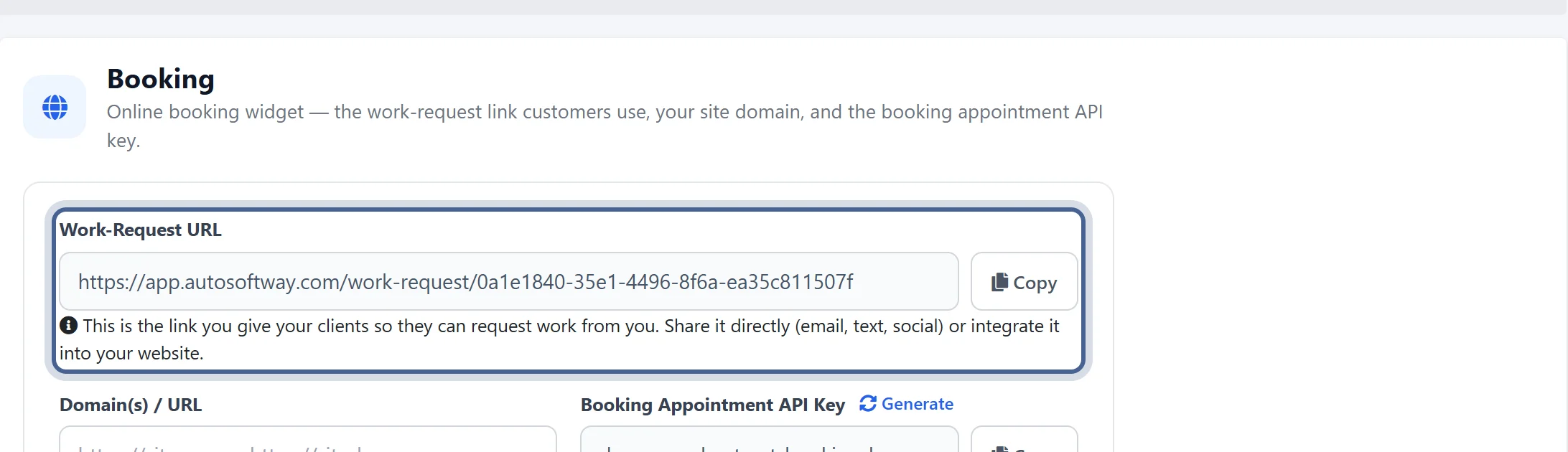 Seamlessly Embed Work Requests Into Your Website: Step 2 — AutoSoftWay screenshot (2)