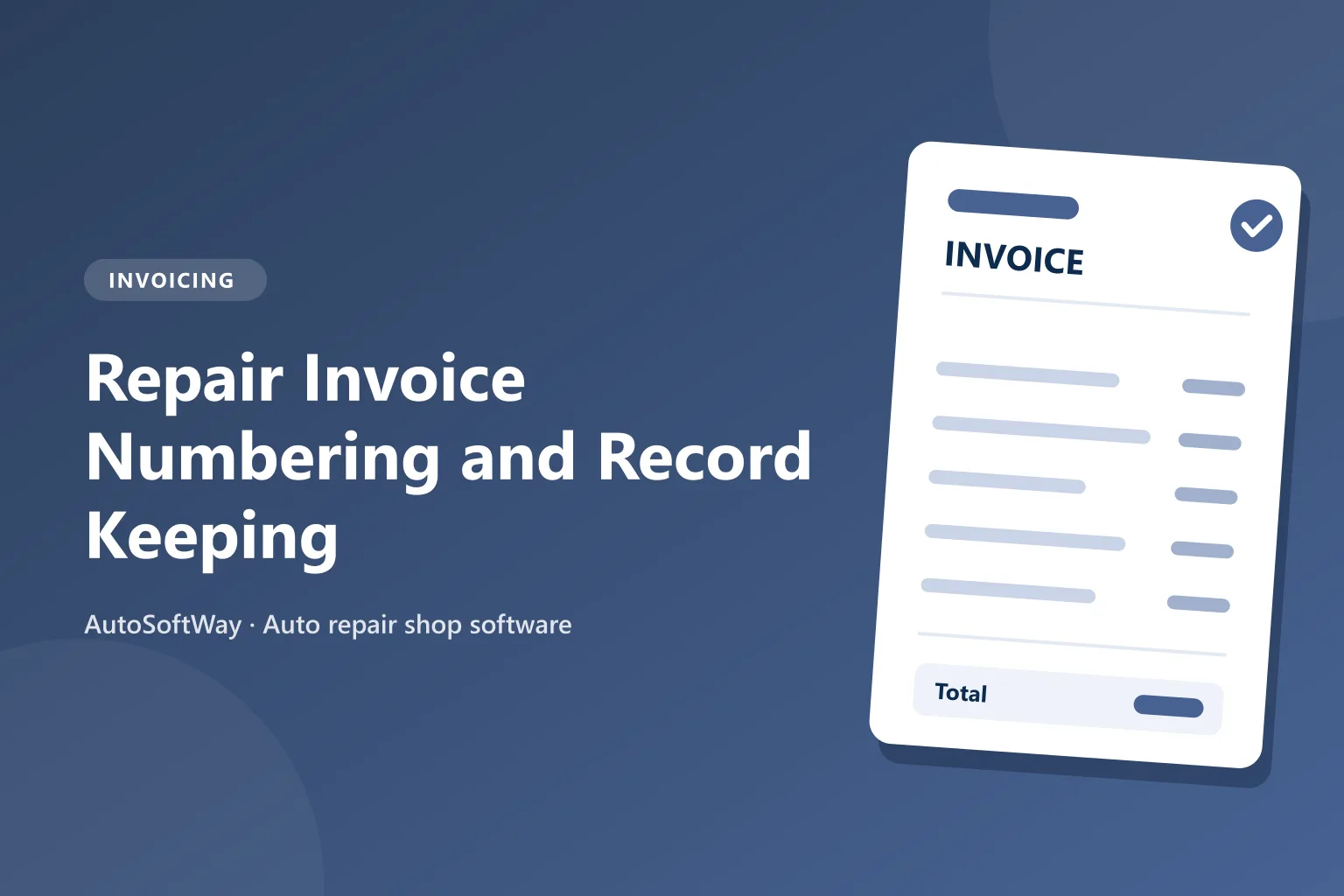 Repair Invoice Numbering and Record Keeping